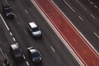 vehicles on road