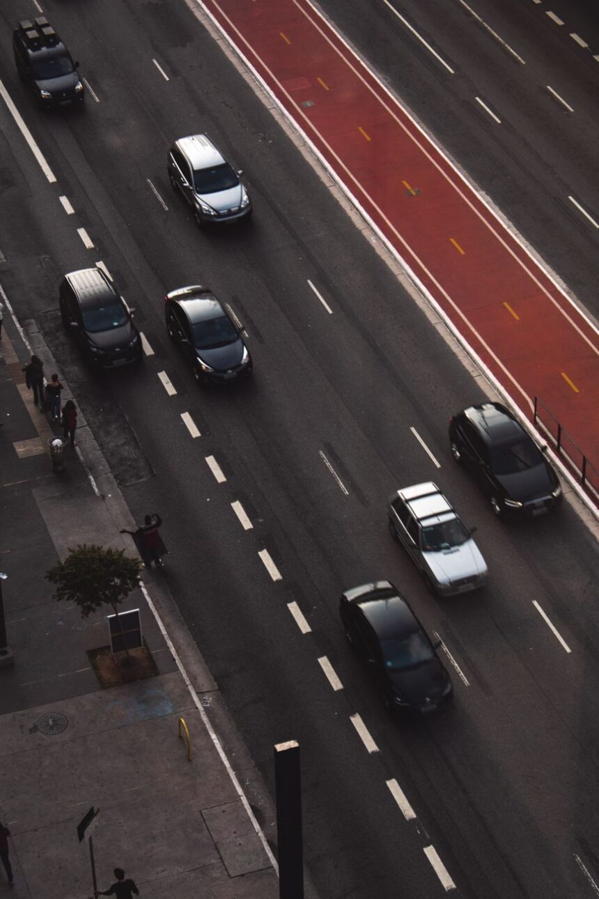 vehicles on road