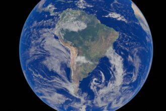 satellite view of earth highlighting south america
