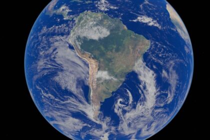satellite view of earth highlighting south america